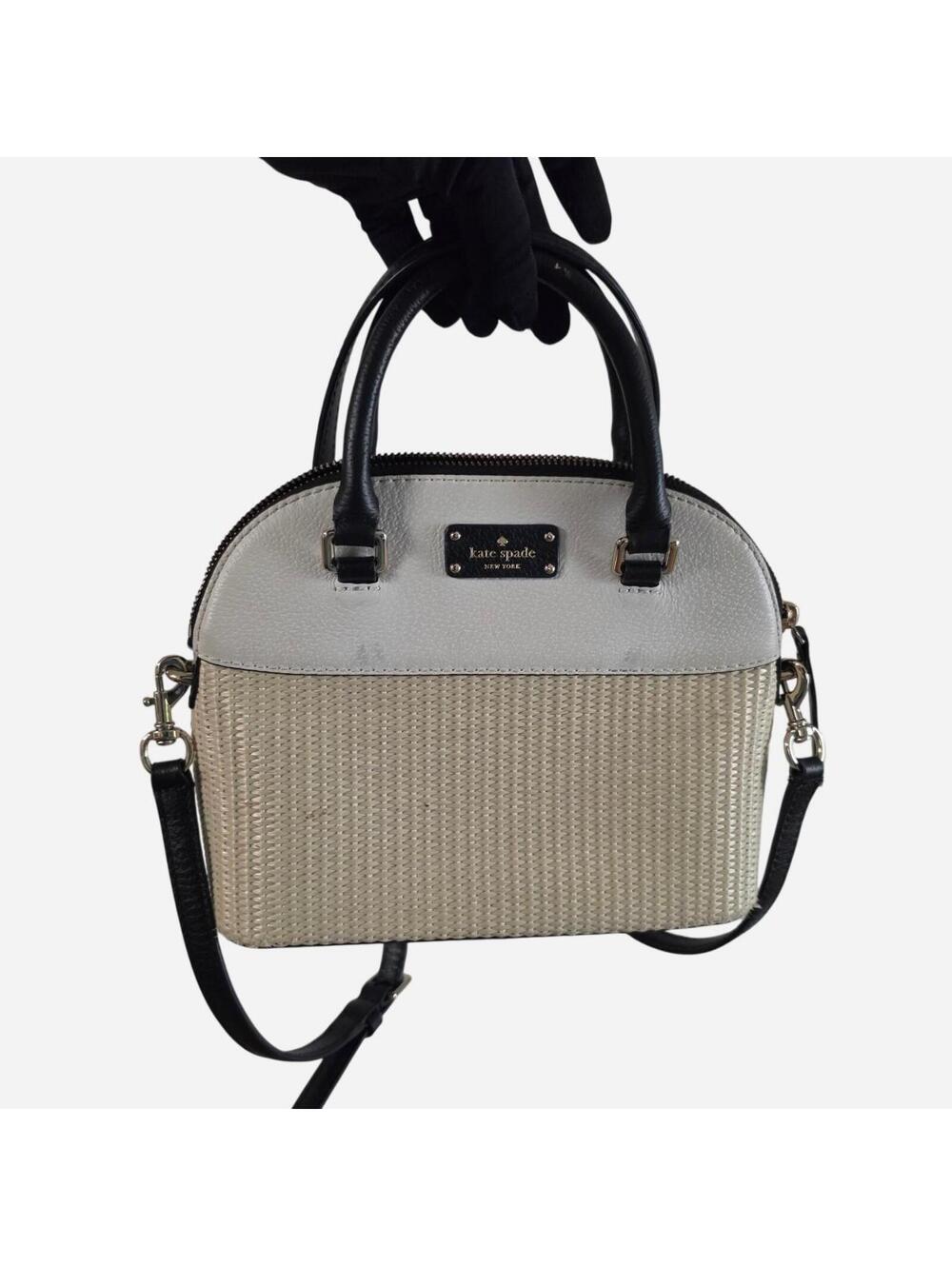 Kate Spade GROVE STREET STRAW MINI CARLI SATCHEL Crossbody Handbag. preppy